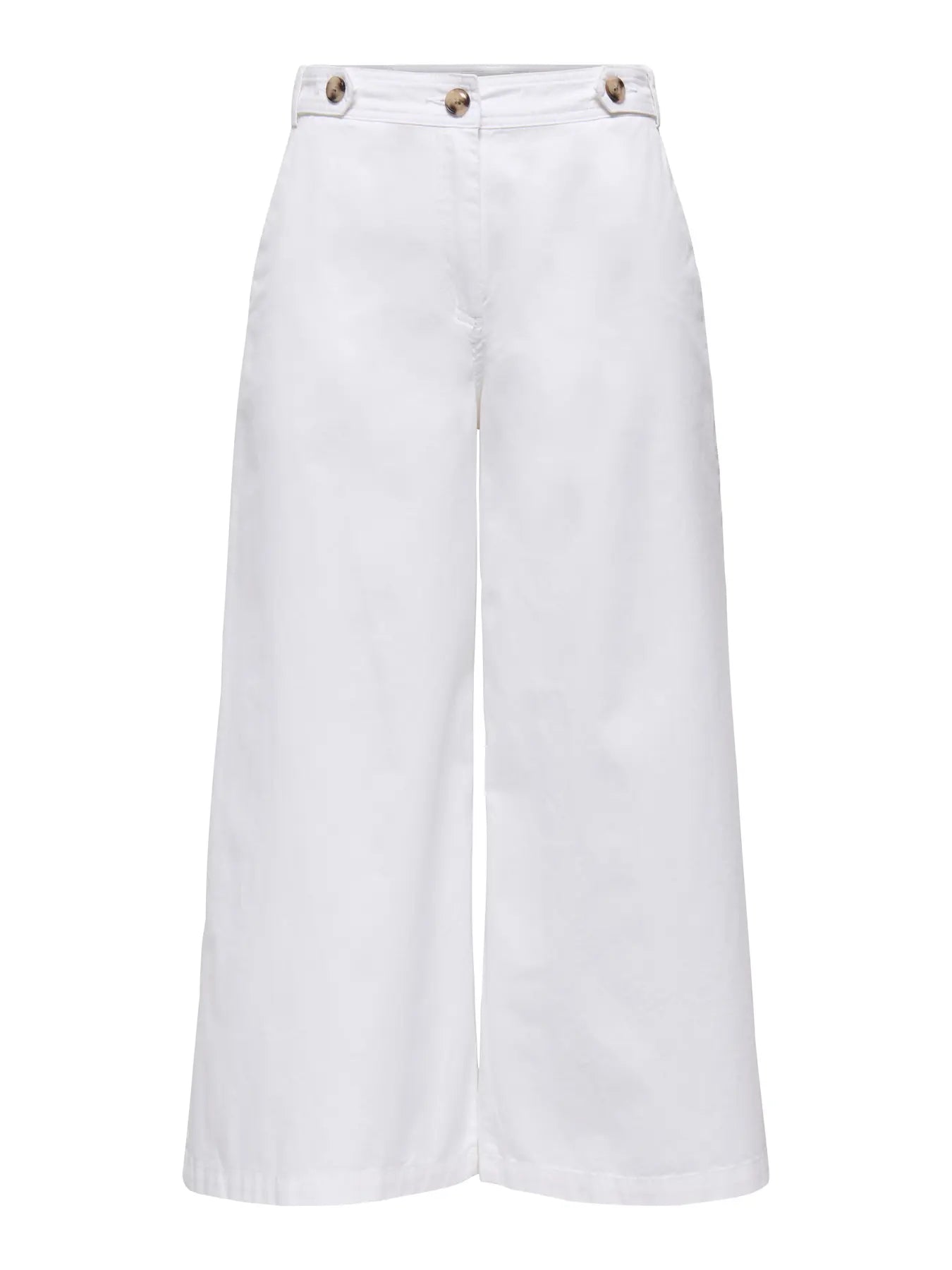 Aura HW Button Culotte Pant - White
